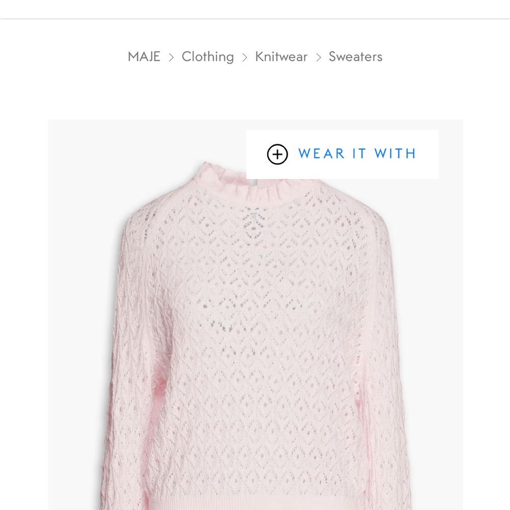 Maje pink sweater size small never worn